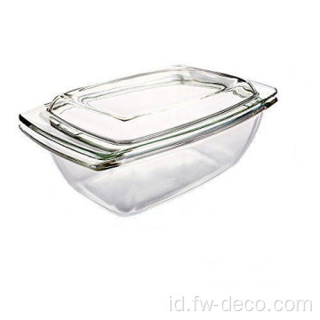 1.5L Bakeware gelas persegi panjang dengan tutupnya